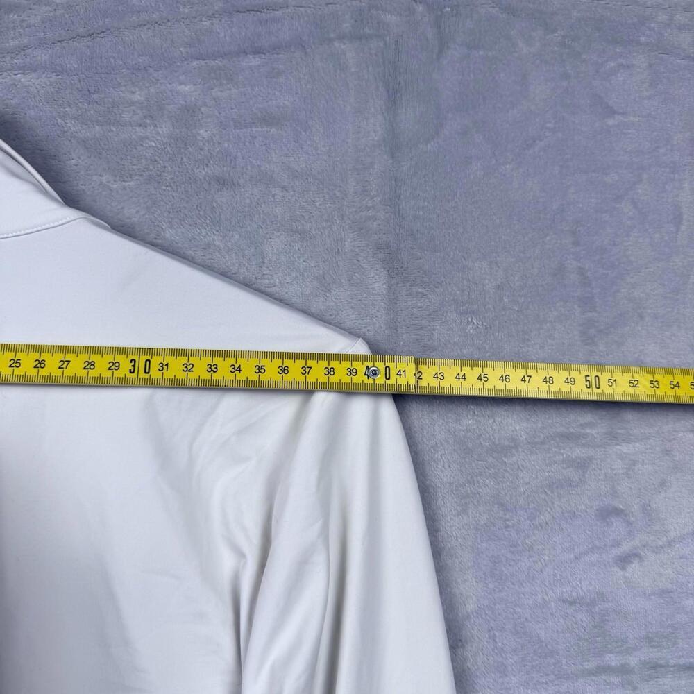 Carve Designs White Zip Jacket Size M Lightweight Stretchy Spandax USA Made Gym - Picture 9 of 9